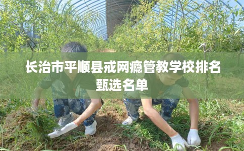 长治市平顺县戒网瘾管教学校排名甄选名单 长治市平顺县戒网瘾管教学校排名甄选名单