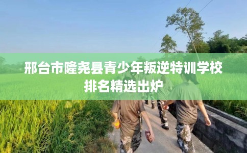 邢台市隆尧县青少年叛逆特训学校排名精选出炉