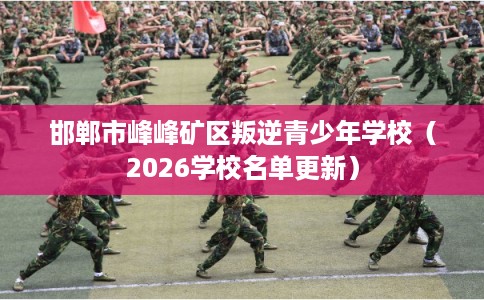 邯郸市峰峰矿区叛逆青少年学校（2026学校名单更新）
