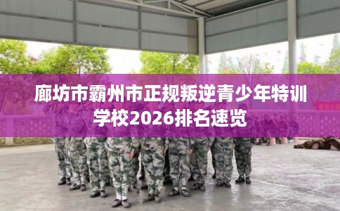 廊坊市霸州市正规叛逆青少年特训学校2026排名速览 廊坊市霸州市正规叛逆青少年特训学校2026排名速览