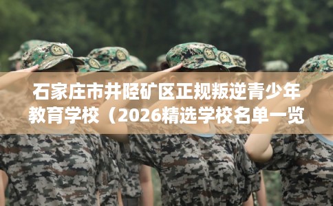 石家庄市井陉矿区正规叛逆青少年教育学校（2026精选学校名单一览）