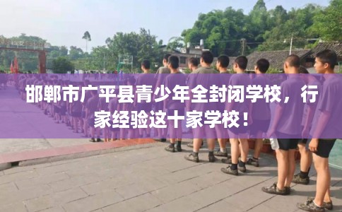 邯郸市广平县青少年全封闭学校，行家经验这十家学校！